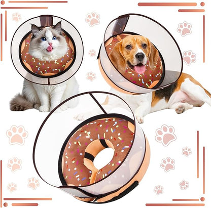 Inflatable Dog Cone Collar with Detachable Enhanced Anti-Licking Shield, Soft Neck Donut Collar for Dogs After Surgery, Adjustable Dog Cone Alternative for Large Medium Small Dogs & Cats
