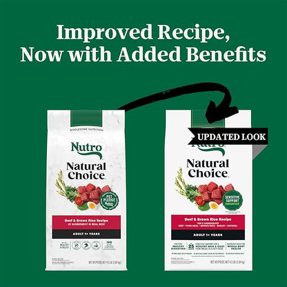 Nutro Natural Choice Dry Dog Food, Adult Dog Food Dry Beef and Brown Rice Recipe, 4.5 lbs.