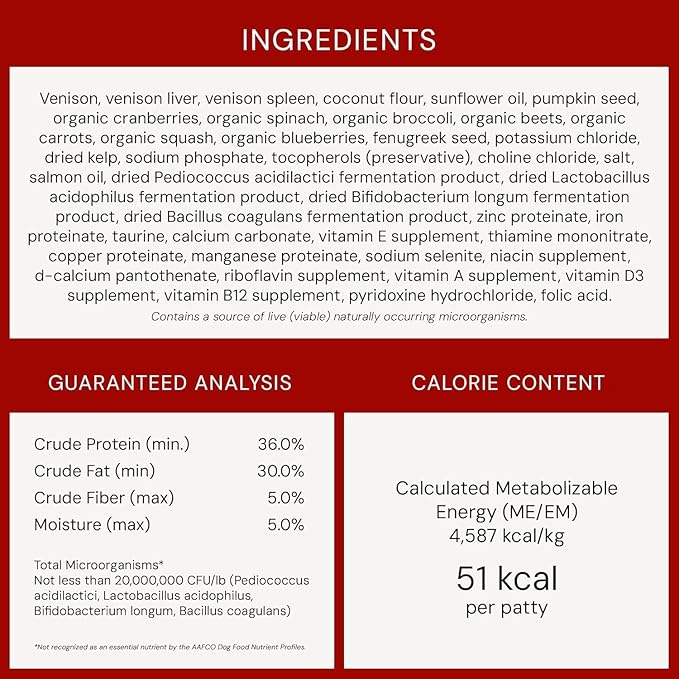 Stella & Chewy's Freeze-Dried Raw Dinner Patties - Simply Venison Recipe - High Protein Grain-Free Puppy & Dog Food - Perfect for Picky Eaters - 25 oz (Pack of 2)