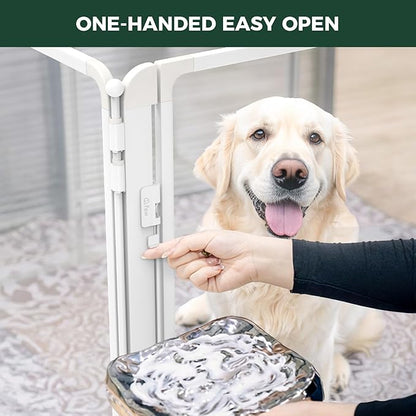 FXW AuraSpace Pro Acrylic Indoor Dog Playpen, Heavy-Duty with Metal Frame, 40" Height 12 Panels for Medium and Large Dogs, White│Patented