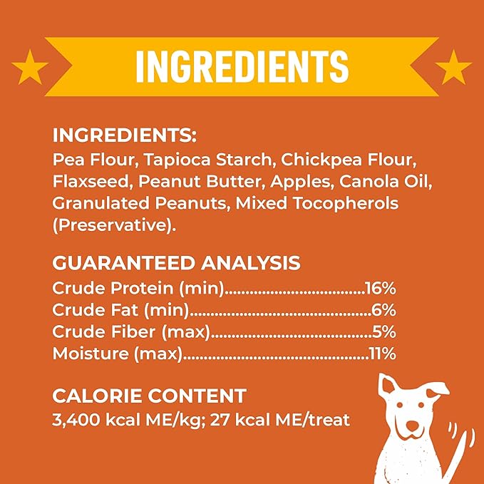 Cloud Star Wag More Bark Less Crunchy Grain Free Dog Treats, Peanut Butter & Apples, 14 oz. Box