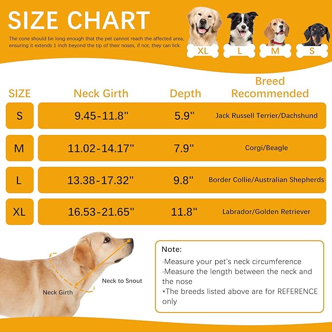 ASENKU Dog Cone Collar, Soft Adjustable Cone for Dogs to Stop Licking, Lightweight Recovery Dog Cone After Surgery, Pet E-Collar for Small, Medium & Large Dogs(Grey,L)