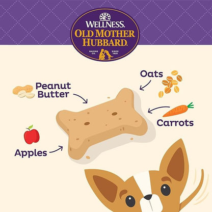 Old Mother Hubbard Wellness P-Nuttier Dog Biscuits, Natural, Training Treats, Peanut Butter Flavor, Mini Size, (5 Ounce Bag) (Pack of 2)