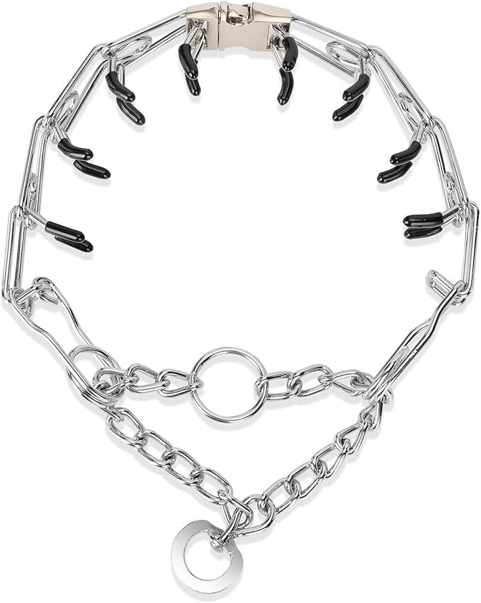 Adjustable Pinch Dog Training Collar Quick Release Buckle with Two Extra Links for Medium Dogs