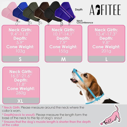 AOFITEE Dog Cone - Soft Cones Dog After Surgery, Comfy Cones for Dogs to Stop Licking, Adjustable Small Dogs Cone Collar for Wound Healing, Elizabethan Pet E-Collar, Blue Small