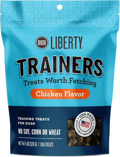 BIXBI Liberty Trainers, Chicken (6 oz, 1 Pouch) - Small Training Treats for Dogs - Low Calorie and Grain Free Dog Treats, Flavorful Pocket Size Healthy and All Natural Dog Treats