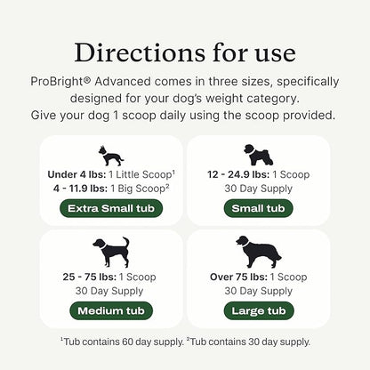 PetLab Co. ProBright Advanced Dental Powder - Dog Breath Freshener - Teeth Cleaning Made Easy – Targets Tartar & Bad Breath - Packaging May Vary - Formulated for Medium Size Dogs