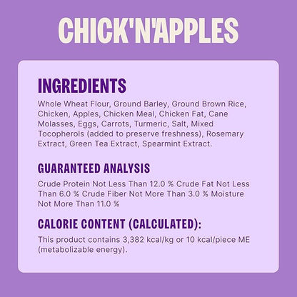 Wellness Old Mother Hubbard Classic Chick'N'Apples Dog Biscuits, Natural Training Treats, Chicken and Apple Flavor, Mini Size, 20 oz Bag