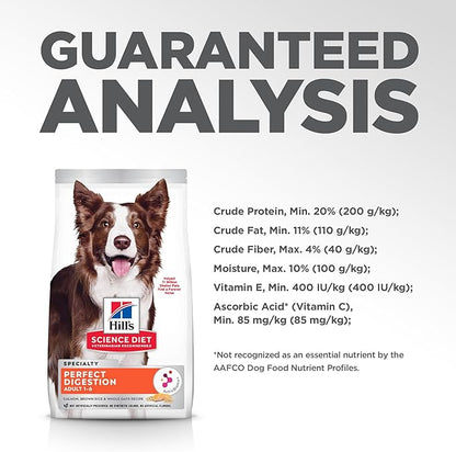 Hill's Science Diet Adult 1-6 Perfect Digestion Dry Dog Food, Salmon, Whole Oats, & Brown Rice, 22 lb. Bag