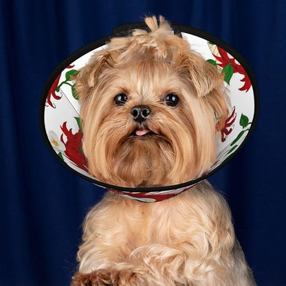 Protective Adjustable Dog Cones Floral Chinese Japanese Dragon Flower, Soft Dogs Recovery Collars for Large Medium Small Dogs Cats, Prevent Licking After Surgery