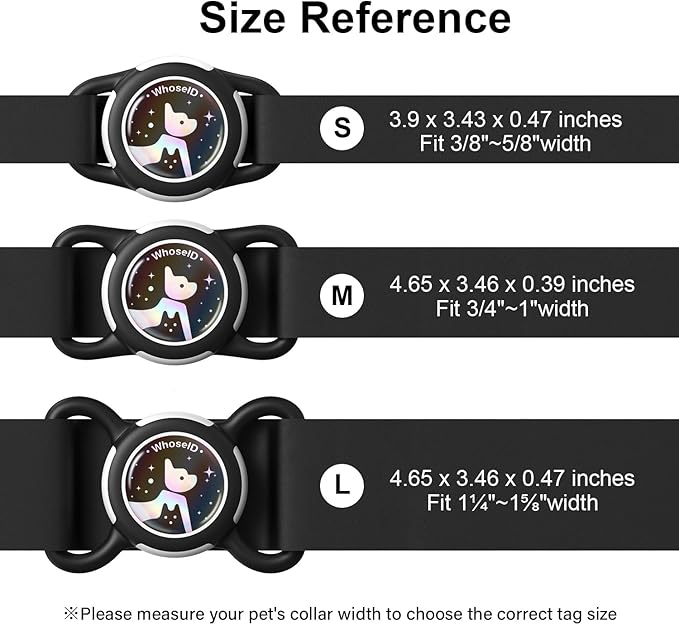 Waterproof Airtag Dog Collar Holder, Silicone & ABS Airtag Holder for Dog & Cat Collars, Ultra-Durable, Lightweight and Protective Airtag Case (Black&Pink-1, Small)