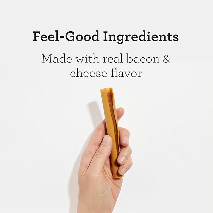 DreamBone DreamSticks with Real Bacon and Cheese Flavor, Rawhide Free Dog Chew Sticks 15 Sticks