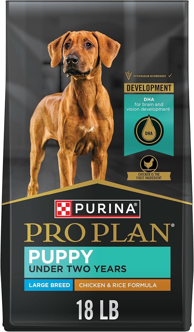 Purina Pro Plan Large Breed Dry Puppy Food, Chicken and Rice Formula - 18 lb. Bag