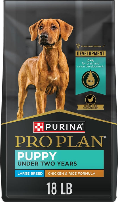 Purina Pro Plan Large Breed Dry Puppy Food, Chicken and Rice Formula - 18 lb. Bag