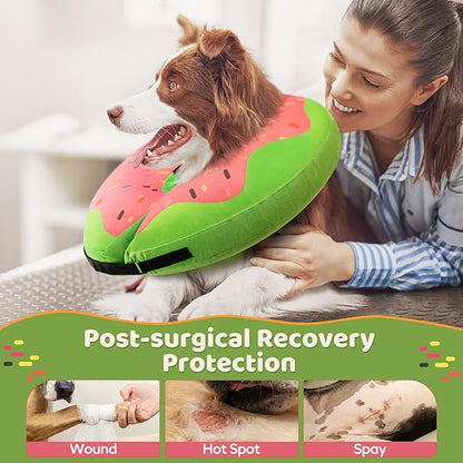 Gimars Inflatable Dog Cone Alternative Dog Donut Collar After Surgery, Soft Dog Neck Pillow Recovery Cone, E Collar and Elizabethan Collar Alternative for Puppies, Small Dogs, Cats
