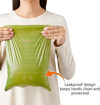 Amazon Basics Premium Leak Proof Dog Poop Bags with Dispenser and Leash Clip, Brazilian Mango Scented, 13" x 9", 270 Count (18 Rolls of 15), Easy-Tear