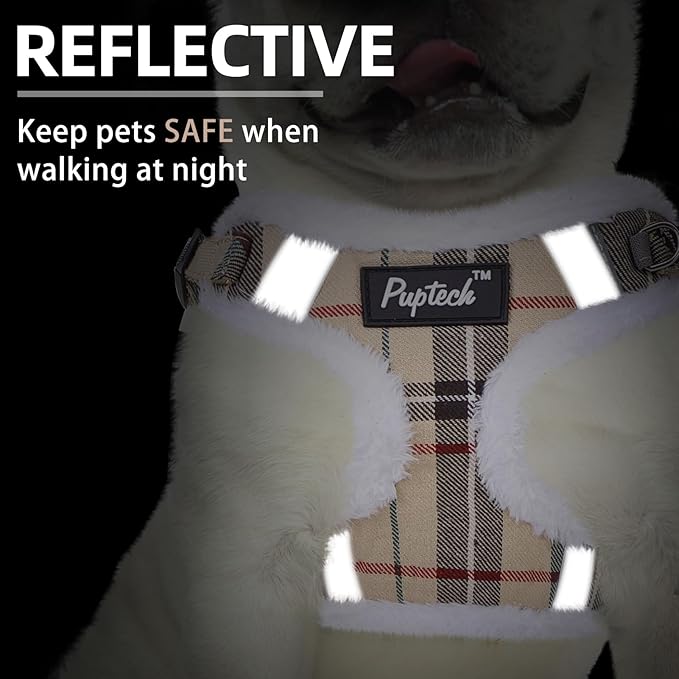 PUPTECK Dog Harness and Leash Set Medium Sized, Step in No Pull Adjustable Puppy Cat Harness Reflective Pet Vest