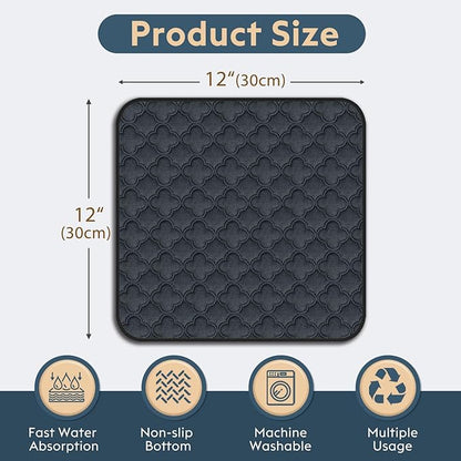 FunFurry Washable Guinea Pig Cage Liner - 4 Pack Reusable Washable Pee Pads，Waterproof Guinea Pig Bedding for Small Animal - Rabbit Bunny Hamster Puppy (Dark Grey, 12" X 12" - 4 Pack)