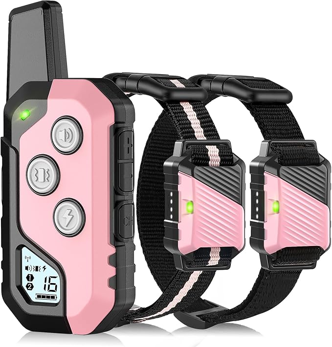 Shock Collar for Dogs, Dog Training Collar with Remote Control for 2 Dogs, 3 Training Modes with Beep, Vibration and Satic, Waterproof, Rechargeable for Large Medium Small