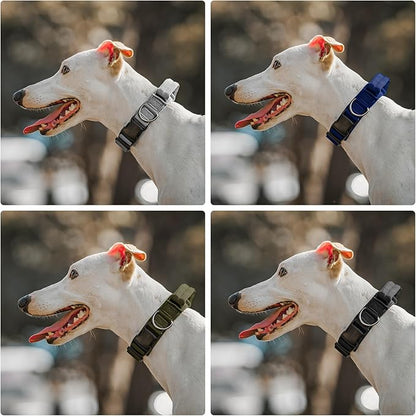 OneTigris Tough Dog Collars, Tactical Dog Collar with Handle, Milltary Adjustable Dog Collar with Heavy Duty Metal Buckle for Training (Orange, S)