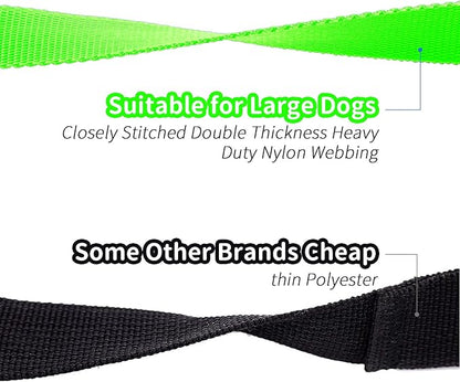 HIKISS Long Dog Leash Obedience Recall Training Agility Lead with Thickening Material for Large Dog - 15ft 20ft 30ft 50ft 100ft Training Leash(Green 100ft)