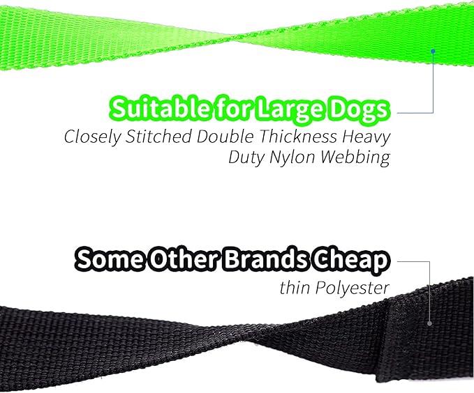 HIKISS Long Dog Leash Obedience Recall Training Agility Lead with Thickening Material for Large Dog - 15ft 20ft 30ft 50ft 100ft Training Leash(Green 50ft)