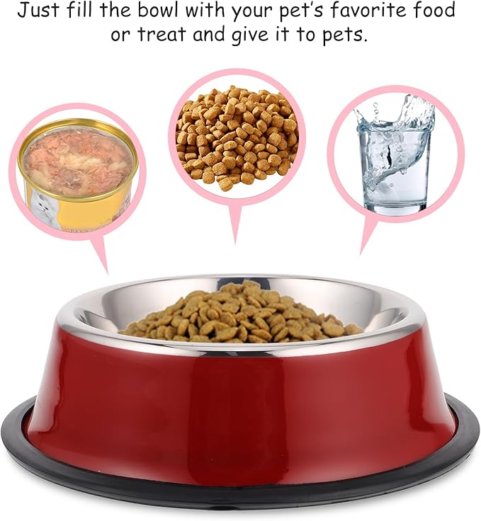 balacoo 7.08 Inch Non-Slip Eco-Friendly Pet Feeding Bowl Double Design for Dogs and Cats Stable Food and Water Dish Easy to Clean