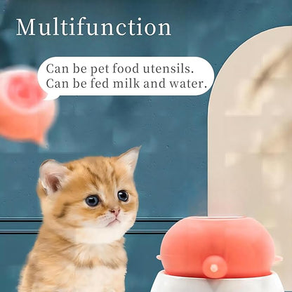 Puppy Feeder Milk Bowl, Silicone Bottle with 3 Nipples for Dogs Cats Puppies Kittens Nursing Station