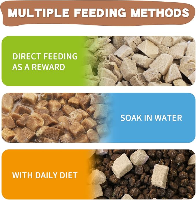 Dancing Tail Freeze Dried Raw Cat and Dog Treats, Healthy Limited Ingredient Duck Cube Weight Control Traing Treats for Small Dogs Cats 4.6 Ounce