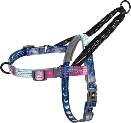 Leash Boss No Pull Dog Harness, Easy Walk for Small, Medium, and Large Pets, Reflective with Rear and Front Clip Attachment (Space Pattern, Extra Large)