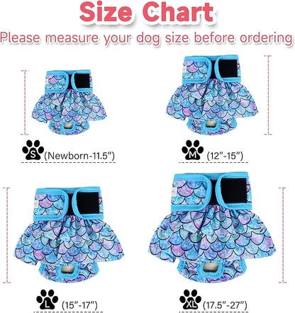 Langsprit Female Dog Diapers (3 Pack), Highly Absorbent, Reusable XL