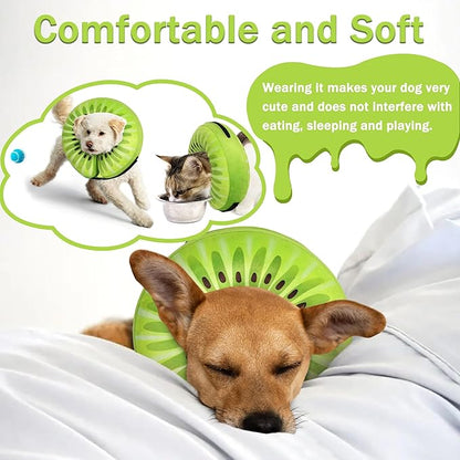 Recovery Donut Collar for Dogs & Cat,Inflatable Dog Cone Collar Alternative After Surgery,Soft Cone for Large Medium Small Dog,Adjustable Pet Neck Donut(Kiwi,Small)