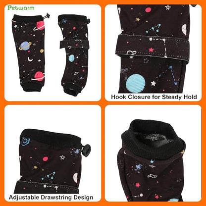 PetWarm Dog Recovery Sleeve 4pcs Set, Dog Leg Sleeve, Ideal for Comfort and Support During Pet Recovery, Suitable for Active or Support Recoverying Pet Use, Black, S
