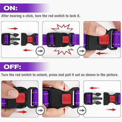 Joytale Martingale Collar for Dogs, Reflective Heavy Duty for Safety, Quick Release Buckle, Adjustable Nylon Collars for Small Dogs Walking Training, Purple, S