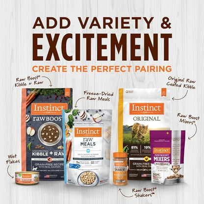 Instinct Be Natural, Natural Dry Dog Food, Raw Coated Kibble - Real Lamb & Oatmeal, 24 lb. Bag