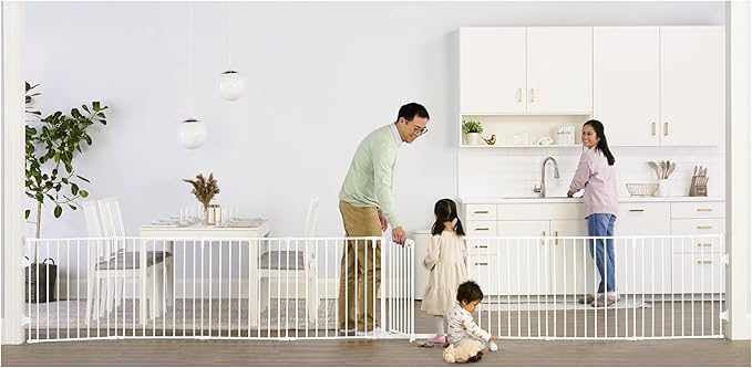 Regalo Safety 192" Super Wide Baby Gate & Play Yard, 2-in-1 Convertible Extra Wide Safety Barrier, Hardware Mounted for Toddlers & Pets, Tested & Safe for 30 Years, American Designed & Owned, White