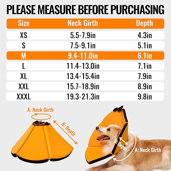 MAXFUT Soft Dog Cone Collar,Foam Cone for Dogs to Stop Licking After Surgery,Non Inflatable Dog Donut Cone (Light Blue, L)