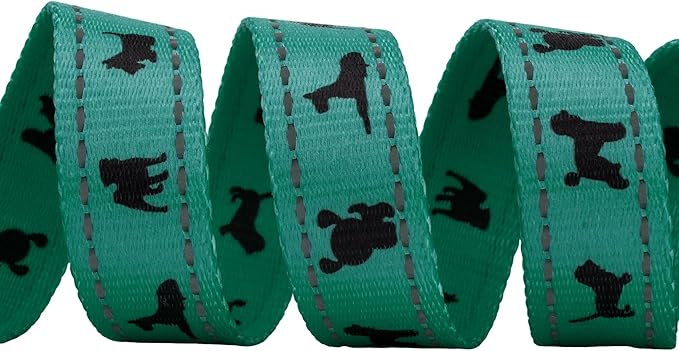EcoBark Dog Leash - Soft & Reflective Forest Green Comfort Leash with Padded Handle - Strong Durable Heavy Duty - Training and Pulling for Small, Medium or Large Dogs