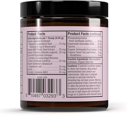 Bark & Whiskers Detox Support - Helps Support Healthy Liver & Kidney Function - Herbal Blend with Organic Milk Thistle & Green Tea - 1.8 oz