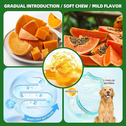 Probiotic Soft Chews for Dogs, Daily Probiotic for Dogs, Dog Probiotics with Digestive Enzymes & Prebiotics, Gut Health & Sensitive Stomach Support（TESTER-15 Ct）
