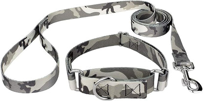 Country Brook Petz - Urban Camo Martingale Dog Collar and Leash - Camouflage Collection Featuring Rugged Designs (1/2 Inch, Extra Small)