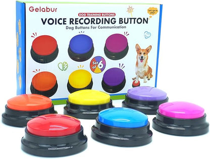 Gelabur Set of 6 Dog Buttons for Communication, Voice Recordable Buttons for Classroom, Dog Training Talking Buttons Starter Set, Pet Easy Speaking Buttons Tools