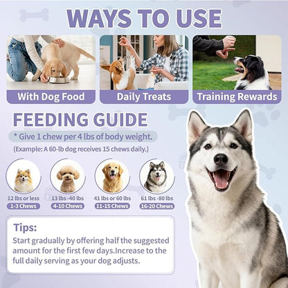 Dog Allergy Relief Chews - Dog Itching Skin Relief 500 Ct, Anti Itch Licking Paw & Yeast Relief, Itchy Skin and Ears for Seasonal Allergies, Probiotics Gut Digestive & Immune Support