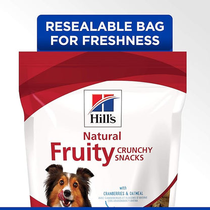 Hill's Natural Fruity Snacks, Crunchy Dog Treats, Cranberries & Oatmeal, 8 oz. Bag