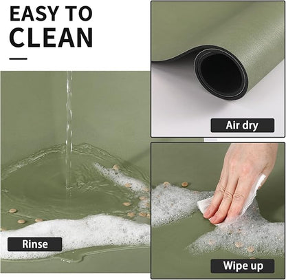 HotLive Dog Food Mat - Absorbent Cat Mat for Food and Water, No Stains Pet Feeding Bowl Mat, Easy to Clean Pet Placemats, Quick Dry Dog Water Dispenser Mat for Messy Drinkers | Paw Green 12"x 19"