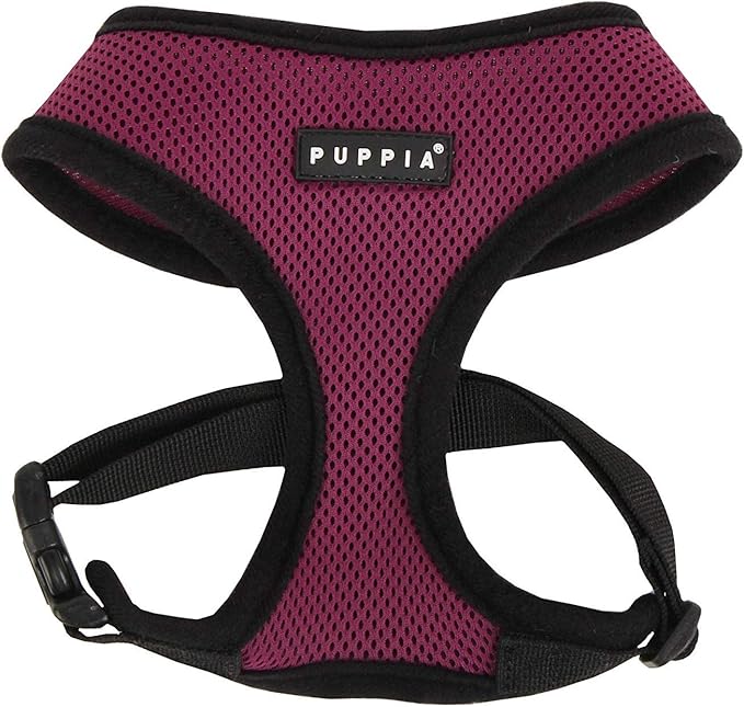 Puppia Soft Dog Harness No Choke Over-The-Head Triple Layered Breathable Mesh Adjustable Chest Belt and Quick-Release Buckle, Purple, XX-Large