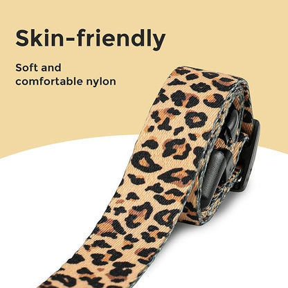 Kazazoo Dog Collar Cute and Soft Nylon Puppy Collar for Boy and Girl, Adjustable Dog Collars for Small Medium Dogs, Brown Leopard-M