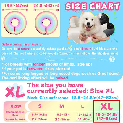 Inflatable Dog Cone Collar Alternative After Surgery, Soft Donut Neck Cone for Golden & German Shepherd Extra Large Dogs, etc, Comfortable Protective E Collar Recovery Cone Not Block Vision