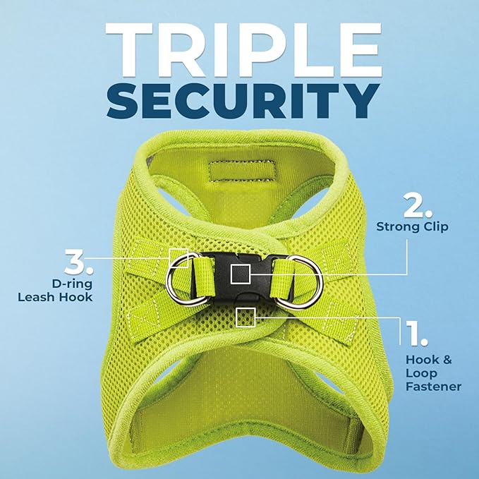 Best Pet Supplies Voyager Step-in Air All Weather Mesh Harness and Reflective Dog 5ft Leash Combo with Neoprene Handle, for Small, Medium and Large Breed Puppies - Set (Lime Green), X-Small