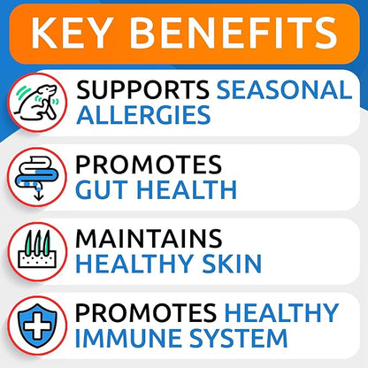 BARK&SPARK Dog Allergy Relief Soft Chews for Skin Health & Seasonal Allergies - Anti-Itch Supplement w/Omega-3, Quercetin & Bromelain Immune Treats for Dry Skin & Hot Spots - Chicken Liver - 360ct